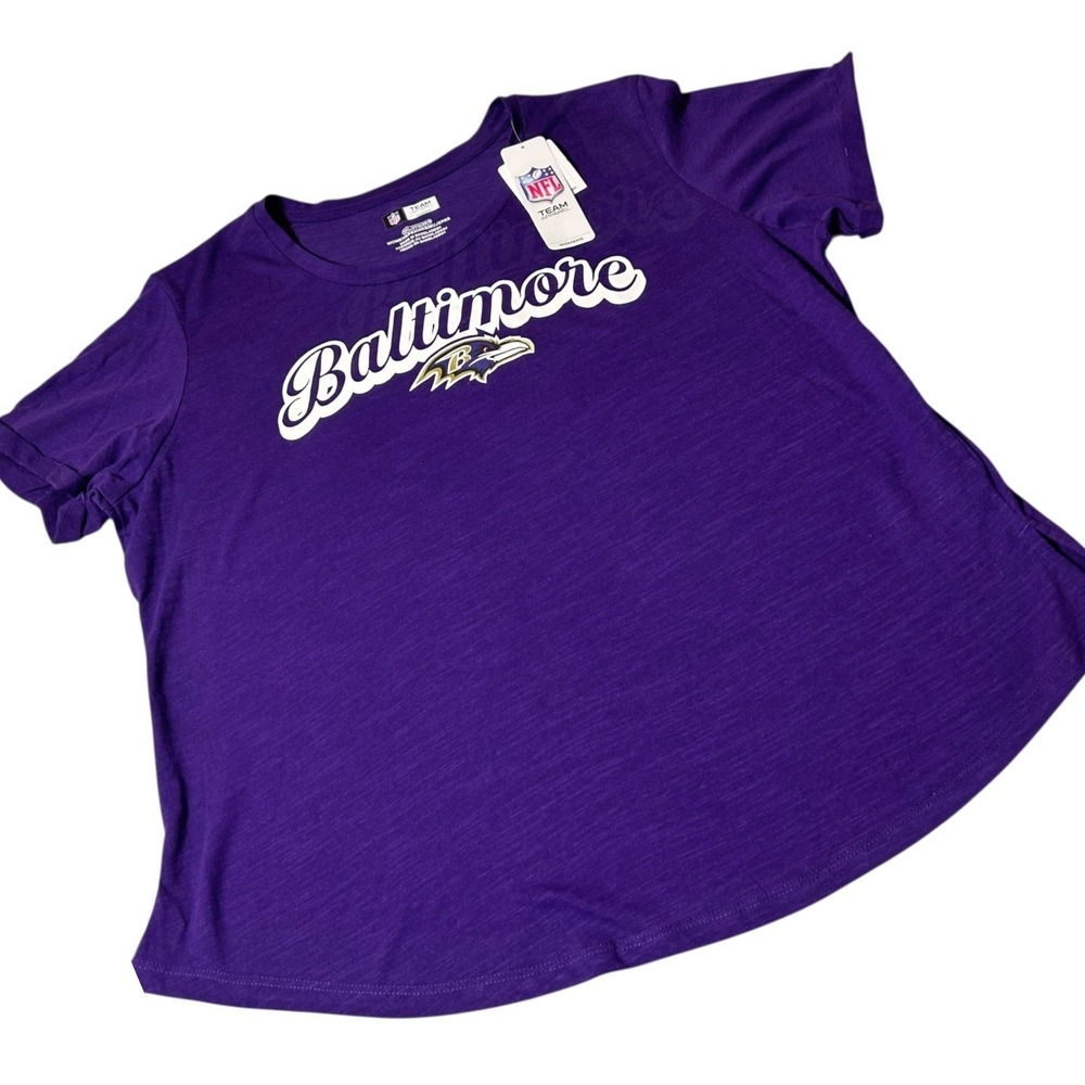 NEW NFL Baltimore Ravens Womens 2XL‎ Purple Team Apparel T Shirt Top